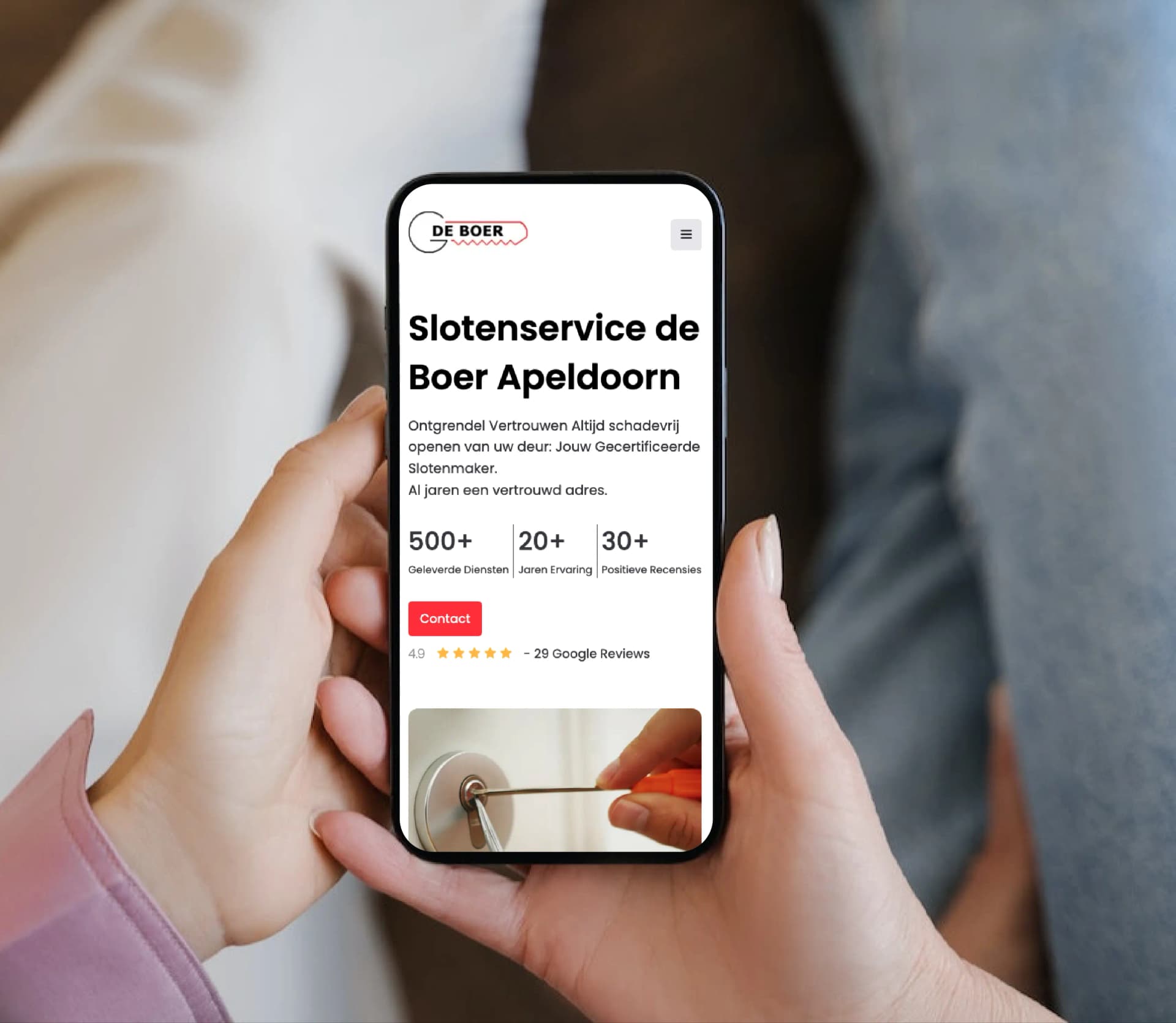 Slotenspecialist apeldoorn website on mobile