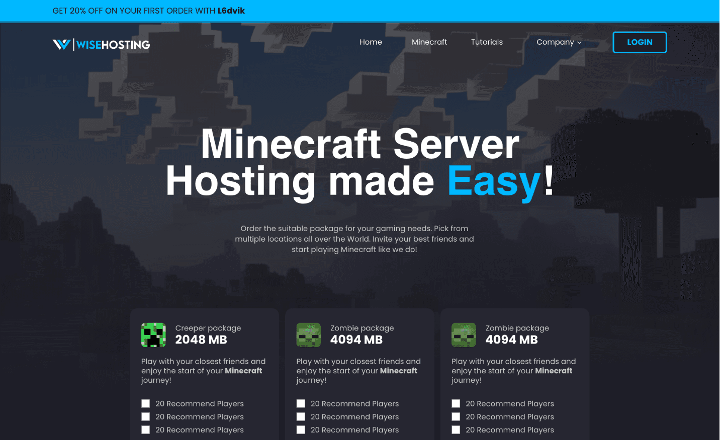 Wisehosting screenshot